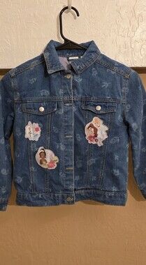 Disney Blue Denim Jacket with Princess Character Patches